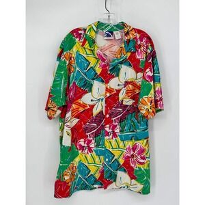 Pipeline USA Hawaiian Shirt Mens XXL Multicolor Good Vintage Tropical Floral 90s